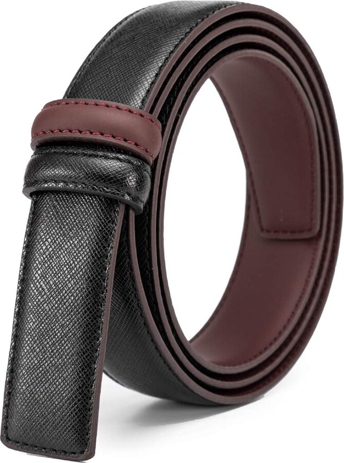 Vatee's Men's Genuine Leather Reversible Blets Without Buckle