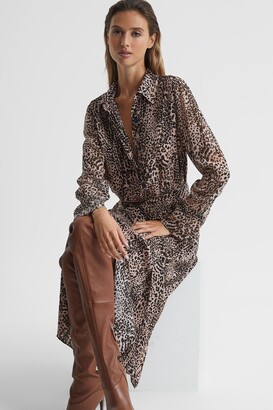 Reiss Tabitha Animal Print Midi Dress - ShopStyle