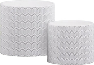 George Oliver Daigle Cylindrical 2 Piece Stone Pot Planter Set
