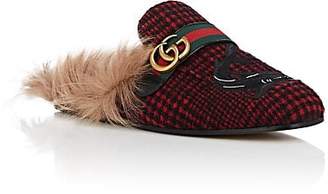 Gucci Men's Princetown Embroidered Slippers - Red