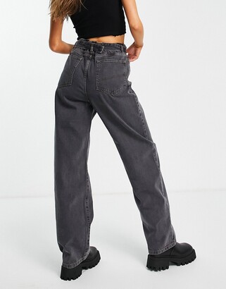 Collusion x014 90s baggy dad jeans with belted waist in black - ShopStyle