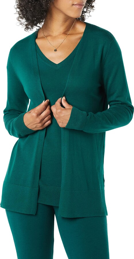 Essentials Womens Lightweight Vee Cardigan Sweater 