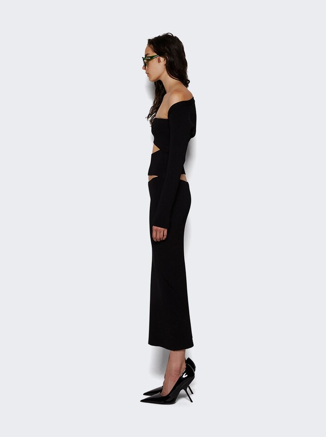 CHRISTOPHER ESBER Slashed Knit Shrug Dress Black