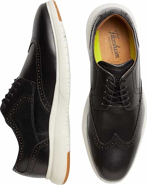 Florsheim Men's Dash Leather Wingtip Oxford Dress Sneakers Black