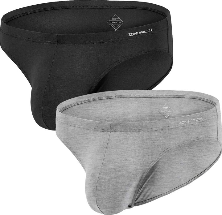 SUMABA ZONBAILON Men's Nylon Briefs Stretch & Lightweight LowRise Hip