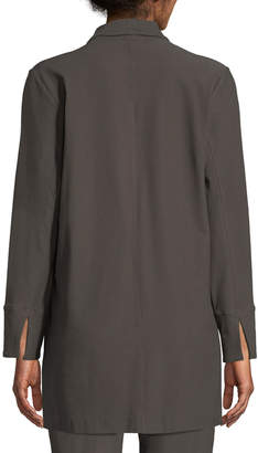 Eileen Fisher Stretch-Crepe Open-Front Long Jacket