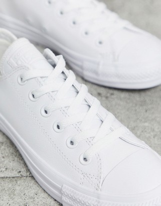 Converse Chuck Taylor All Star Ox leather sneakers in white mono - ShopStyle