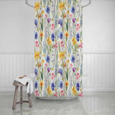 East Urban Home Gurbaaz Floral Shower Curtain