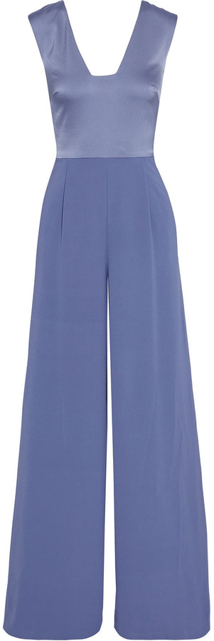 crepe wide leg jumpsuit