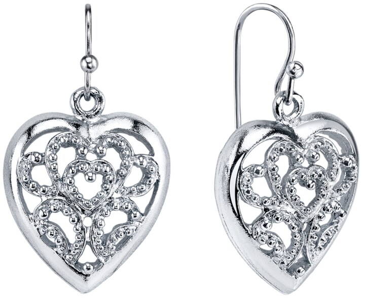 Drop Silver Heart Earrings | Shop the world's largest collection 