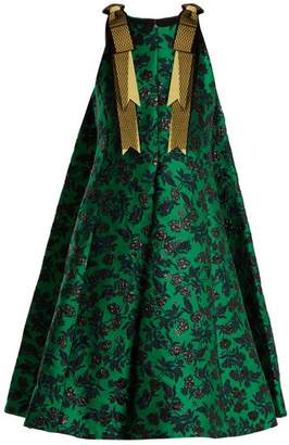 Erdem Indiana peony-jacquard bow-detail dress