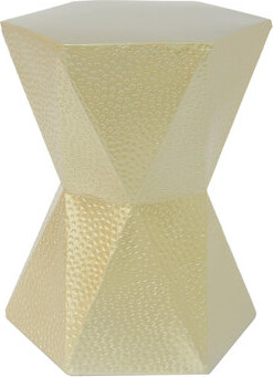Mercer41 Modern Hexagon Side Table In Gold - , No Assembly, 17.73”w X 14.5”d 12.5”h, For Different Purposes Fashionable Metal Gold, Indoor & Outdoor
