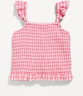 Thumbnail for your product : Old Navy Printed Flutter-Sleeve Smocked Top for Girls