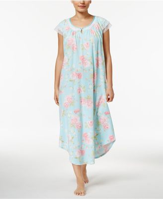Charter Club Lace-Trimmed Printed Cotton Nightgown, Created for Macy's