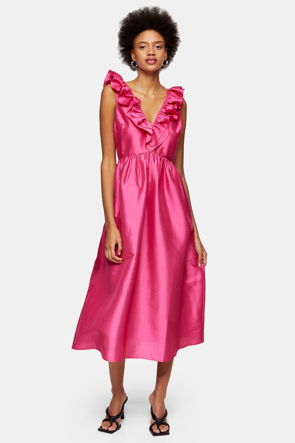 topshop hot pink dress