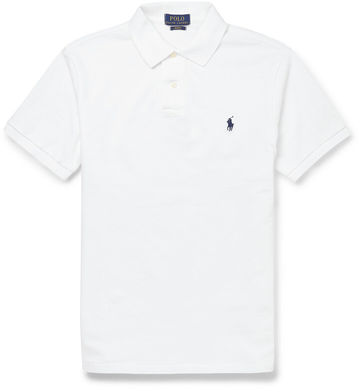 Mens Pima Cotton Polo Shirt White | Shop the world's largest collection of  fashion | ShopStyle