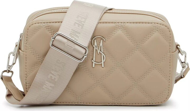 Steve Madden【新作SALE】Junie Crossbody バッグ Steve Madden Black Junie Moon Shape Cross Body Purse Silver