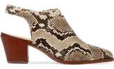 Thumbnail for your product : Alexandre Birman Jaynes Python Slingback Ankle Boots