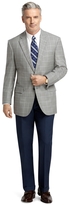 Thumbnail for your product : Brooks Brothers Madison Fit Black and White Check with Blue Deco Sport Coat
