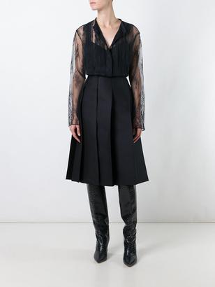 Nina Ricci lace hem pleated skirt - women - Silk/Wool - 36