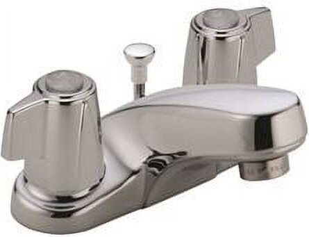 Delta Bathroom Faucet, Two Handle, Chrome, With Pop-Up, Lead Free, 1.2 Gpm