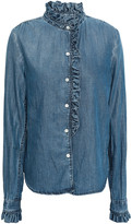 Thumbnail for your product : Frame Ruffle-trimmed Chambray Shirt