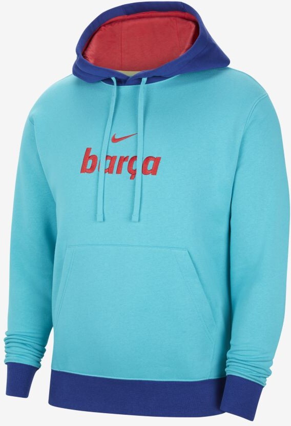 fc barcelona men's fleece pullover hoodie