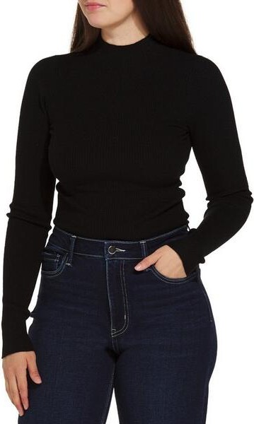Double Zero Women's Ribbed Long Sleeve Shirt Small Midnight Wash