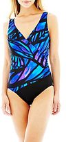 Thumbnail for your product : Robby Len by Longitude Side-Shirred Surplice 1-Piece Swimsuit