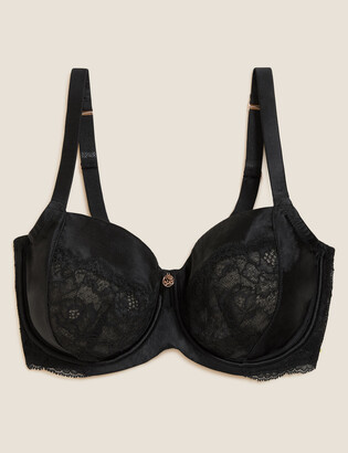 Marks and Spencer Silk Blend & Lace Underwired Balcony Bra F-H