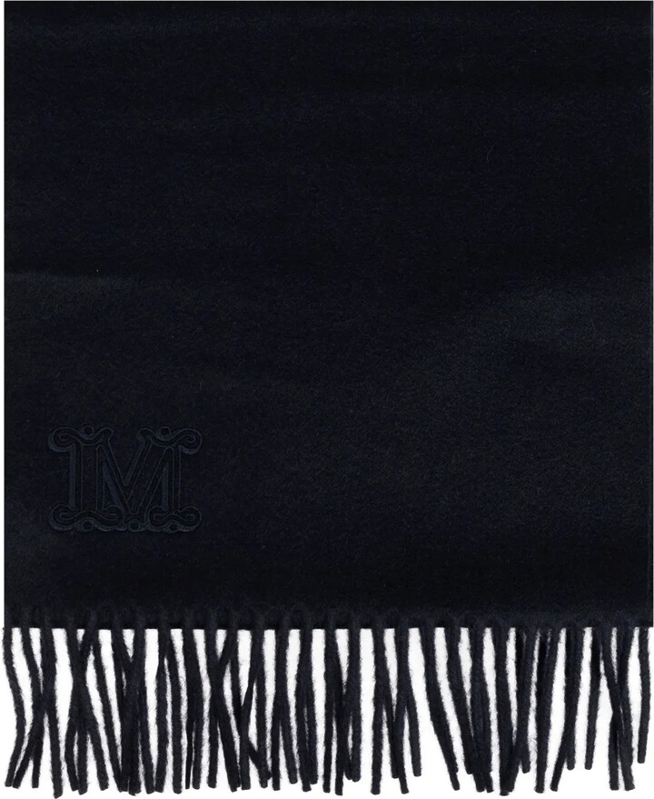 Max Mara Embroidered-Logo Cashmere Scarf
