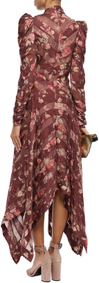 Zimmermann Floral-print Silk-blend Georgette And Twill Midi Dress