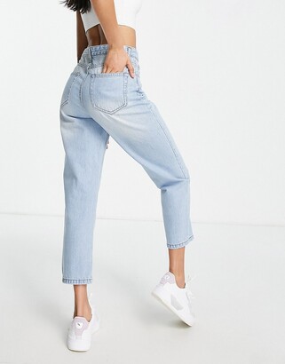 DTT Veron relaxed fit mom jeans in light blue wash