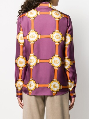 Gucci Chain And Logo Print Blouse