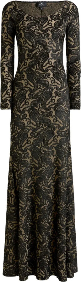 Etro Jacquard Paisley Motif Maxi Dress