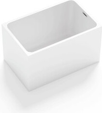 SHANRUGUOJI 47" Acrylic Freestanding Bathtub ,Spacious Rectangle Shape, Gloss White Finish, Chrome Overflow & Pop-Up Drain Cupc Certificate