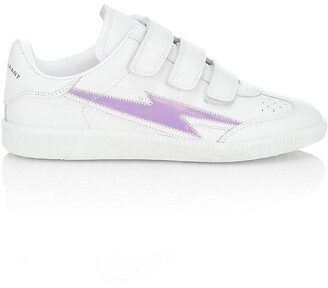 Isabel Marant Beth Iridescent Bolt Leather Sneakers