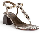 Thumbnail for your product : Lanvin Snakeskin Block-Heeled Sandals