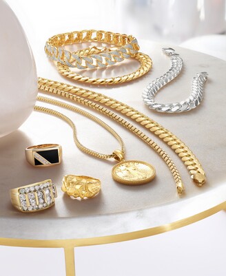 Macy's Men's Onyx & Diamond Accent Ring in 10k Gold