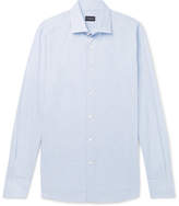 Thumbnail for your product : Ermenegildo Zegna Checked Cotton Shirt - Men - Blue