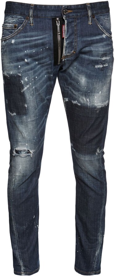 DSQUARED2 16.5cm Sexy Twist zip cotton denim jeans - ShopStyle