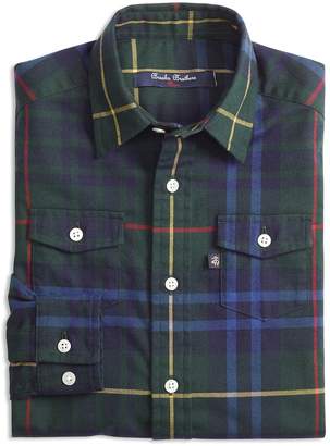 Brooks Brothers Boys' Stewart Plaid Flannel Shirt