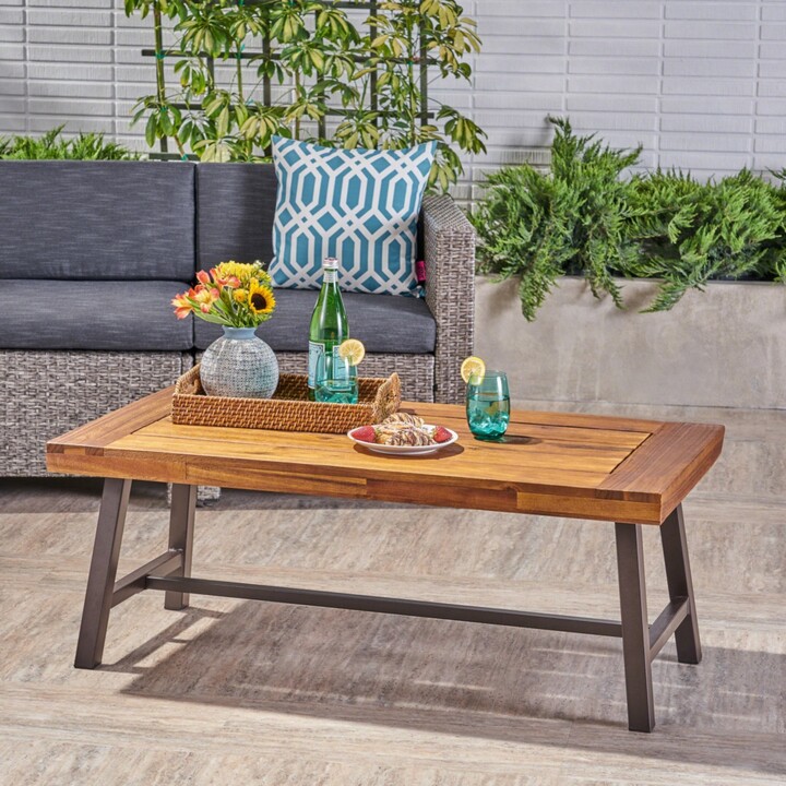 Streamdale Furniture Streamdale Carlisle Modern Industrial Acacia Wood Coffee Table