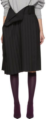 Balenciaga Black Tubular Pleated Skirt