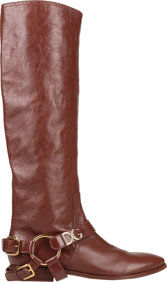 Dolce & Gabbana Knee Boots Brown ShopStyle