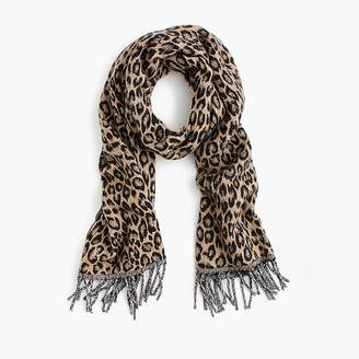 J.Crew Wool-blend scarf in leopard