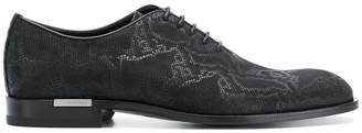 Versace snake textured lace-up shoes
