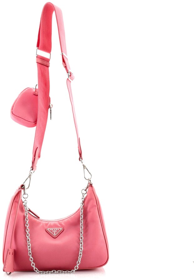 PRADA Pink Re-edition 2005 Tessuto Nylon Mini Crossbody Bag