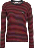 Thumbnail for your product : RED Valentino Appliqued Striped Cotton-jersey Top
