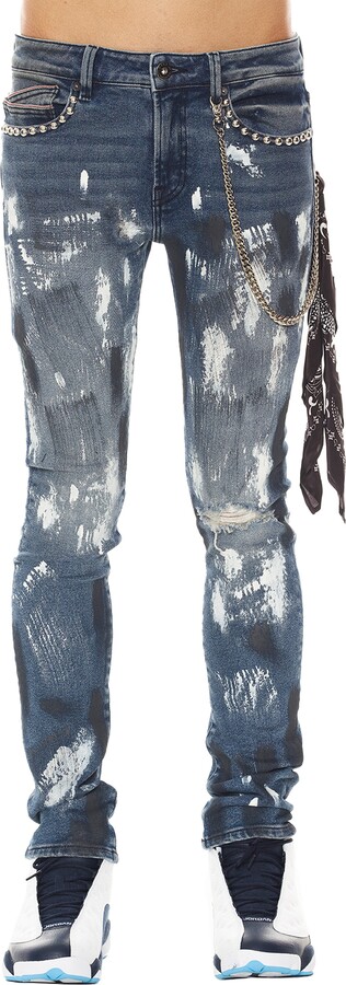 Cult of Individuality Punk Ripped Stretch Super Skinny Jeans